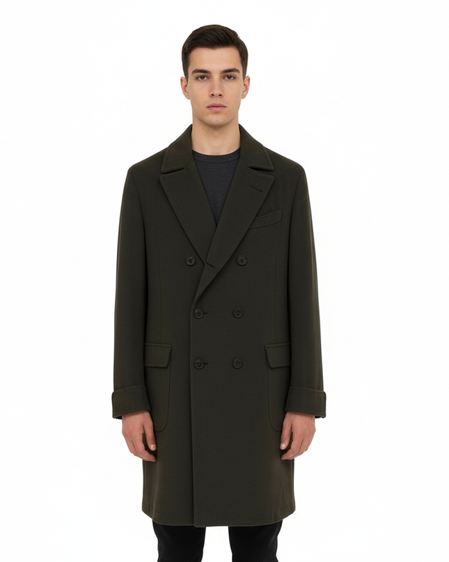 SANTANIELLO cappotto doppiopetto con martingana  80%LA 20% PA