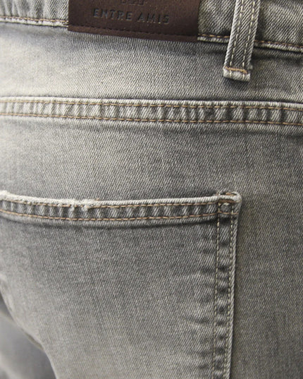 ENTREAMIS jeans 5tk denim grigio chiaro corto slimfit