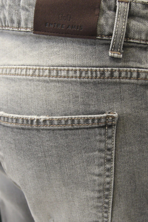 ENTREAMIS jeans 5tk denim grigio chiaro corto slimfit