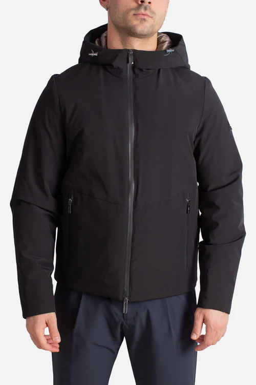 HESKIMO Giubbotto softshell nero con Imbottitura Sorona® con Cappuccio
