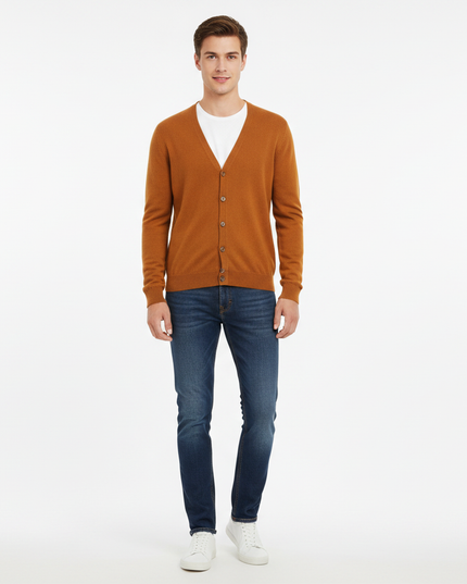GRANSASSO 1952 cardigan cashmere lana color mattone