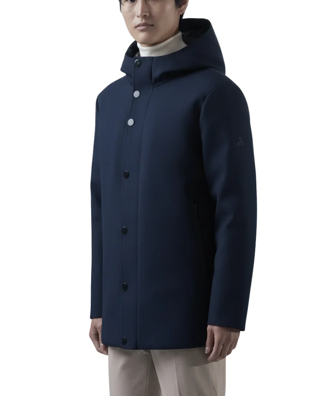 HESKIMO Parka lungo con cappuccio in nylon stretch waterproof traspirante