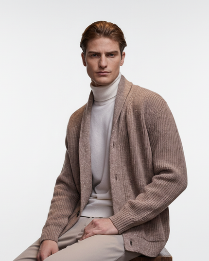 Giacca collo sciallato 86%lana 14% seta masq