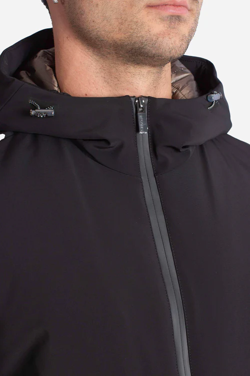 HESKIMO Giubbotto softshell nero con Imbottitura Sorona® con Cappuccio