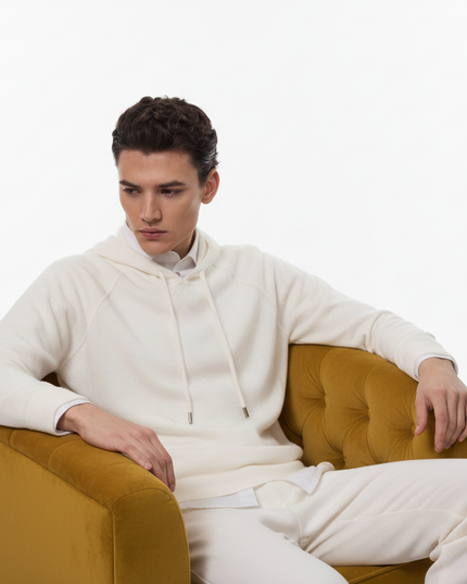 Felpa con cappuccio 100% lana masq