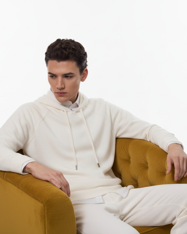 Felpa con cappuccio 100% lana masq