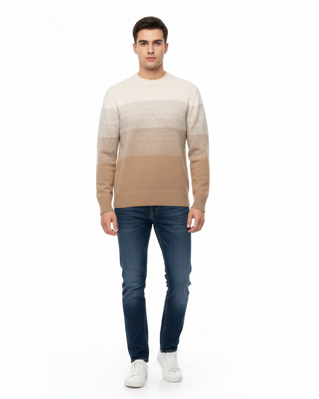 Maglione girocollo lavorato 100% lana masq