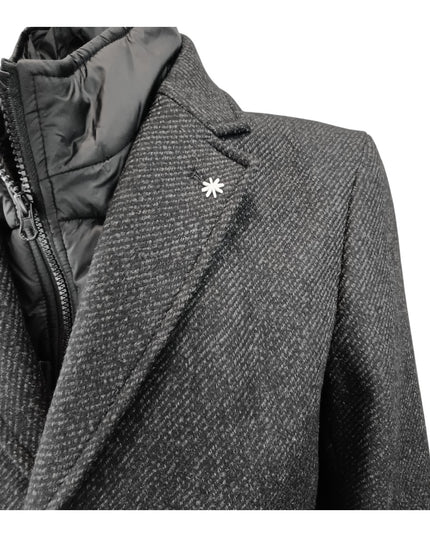 MANUEL RITZ cappotto monopetto con pattina interna rimovibile inmisto lana