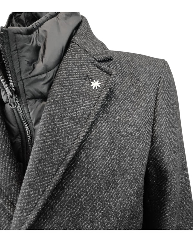 MANUEL RITZ cappotto monopetto con pattina interna rimovibile inmisto lana