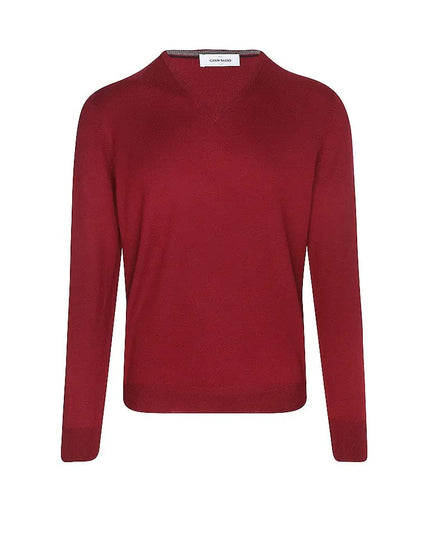 GRANSASSO 1952 maglione 100% cashmere con scollo a V rosso
