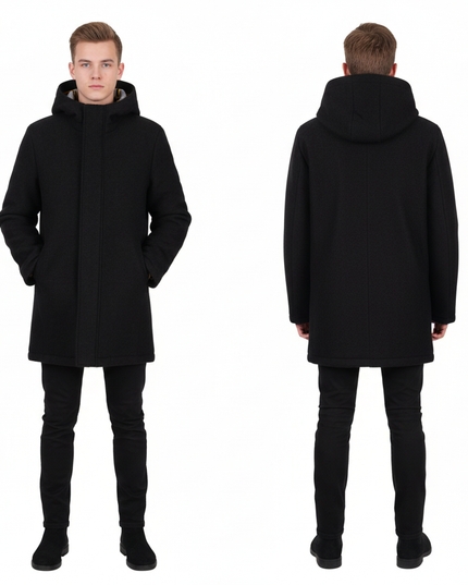 MANUEL RITZ montgomery giaccone in misto lana con cappuccio