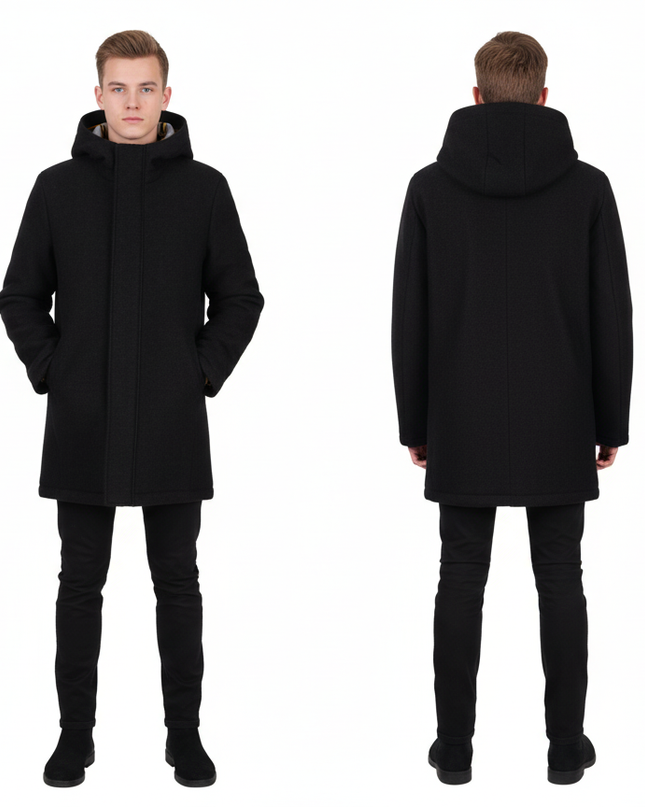 MANUEL RITZ montgomery giaccone in misto lana con cappuccio