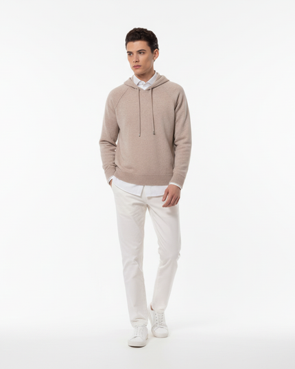 Felpa con cappuccio 100% lana masq