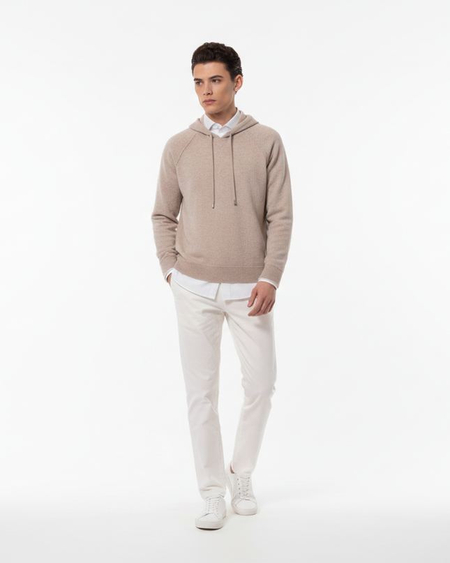 Felpa con cappuccio 100% lana masq