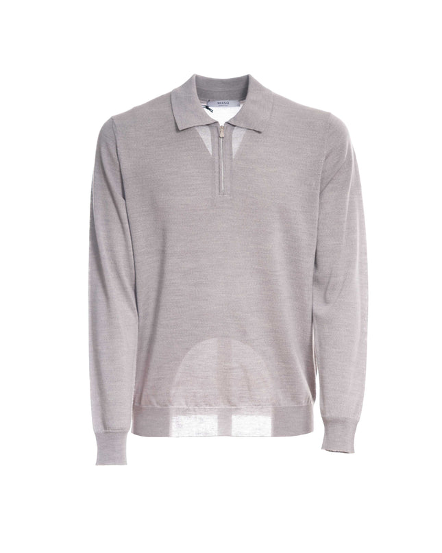 Polo mezza zip 100% lana masq