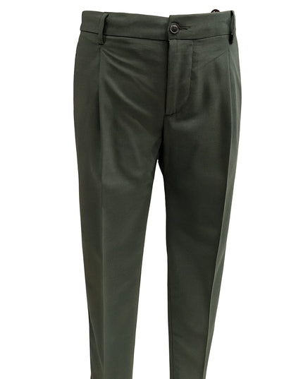 ENTREAMIS pantalone capri slimfit con laccio all'interno e molla in vita 54% poliestere 44% lana