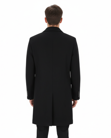 MANUEL RITZ cappotto doppiopetto spigato nero