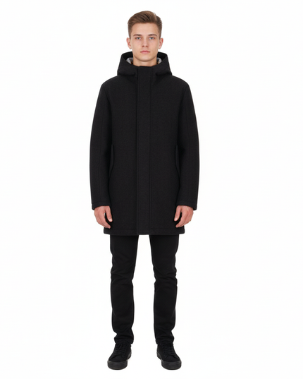 MANUEL RITZ montgomery giaccone in misto lana con cappuccio