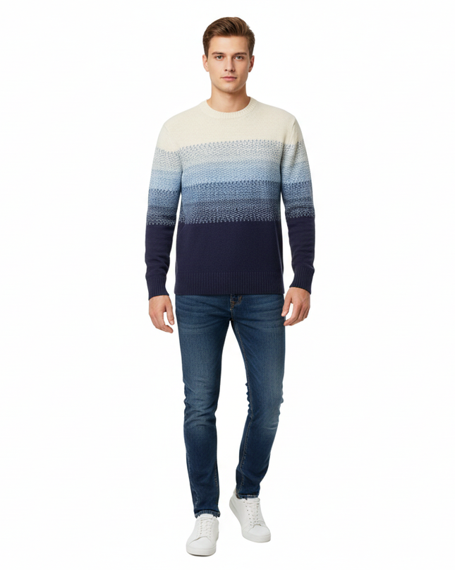 Maglione girocollo lavorato 100% lana masq