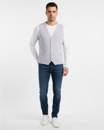 GRANSASSO 1952 cardigan gilet con scollo a v con bottoni senza maniche